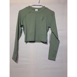 Body Glove Let It Be Rashguard Top Women's M Cactus Green Long Sleeve Crop...